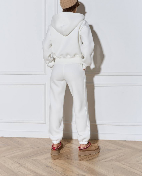 0705 спортивний костюм на флісі кофта на блискавці з капюшоном зі штанами на резинці